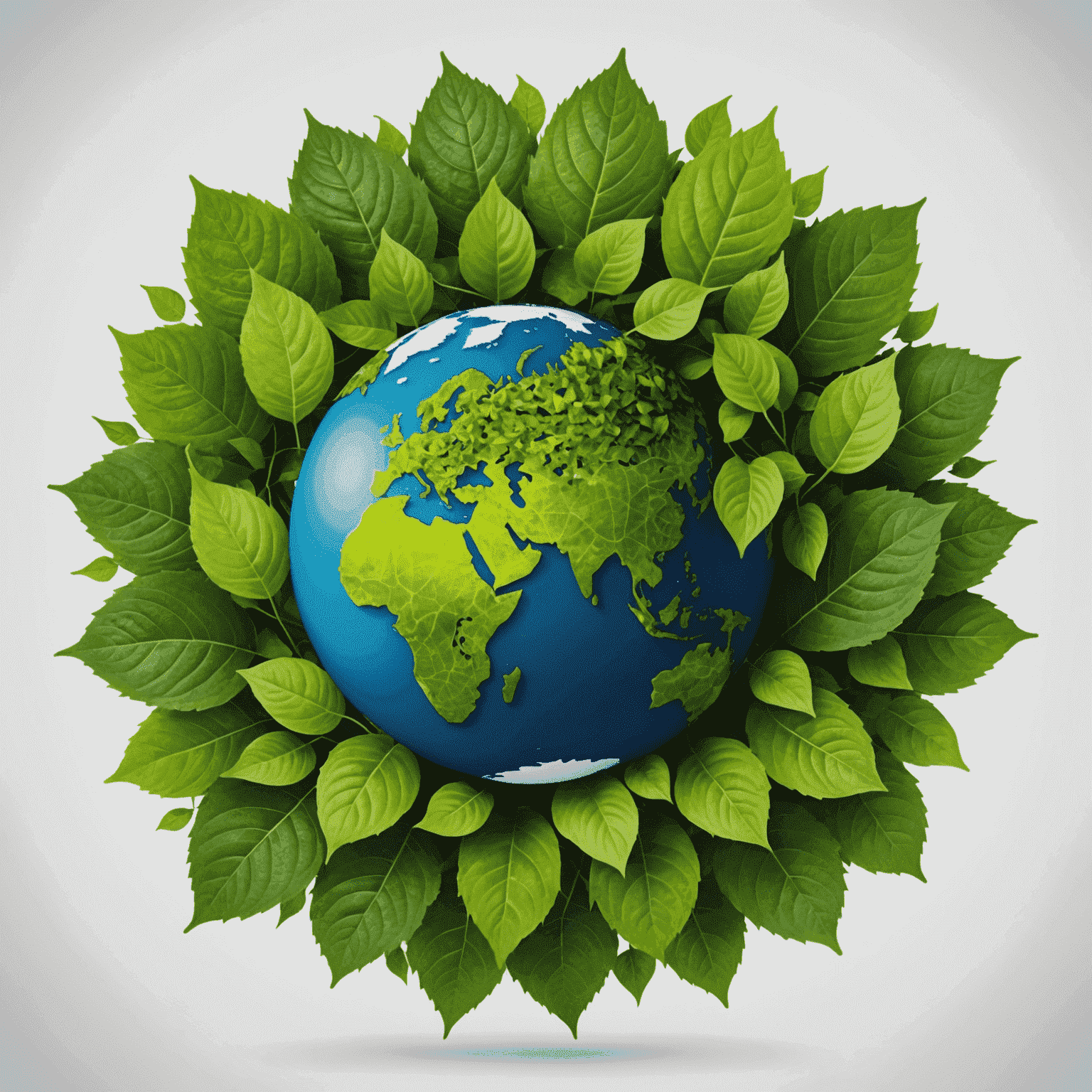 Green leaves forming a globe, symbolizing sustainable business practices